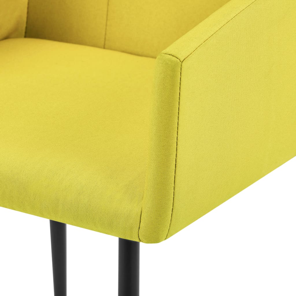 vidaXL Обідні стільці з підлокітниками 2 шт Жовтий Тканина