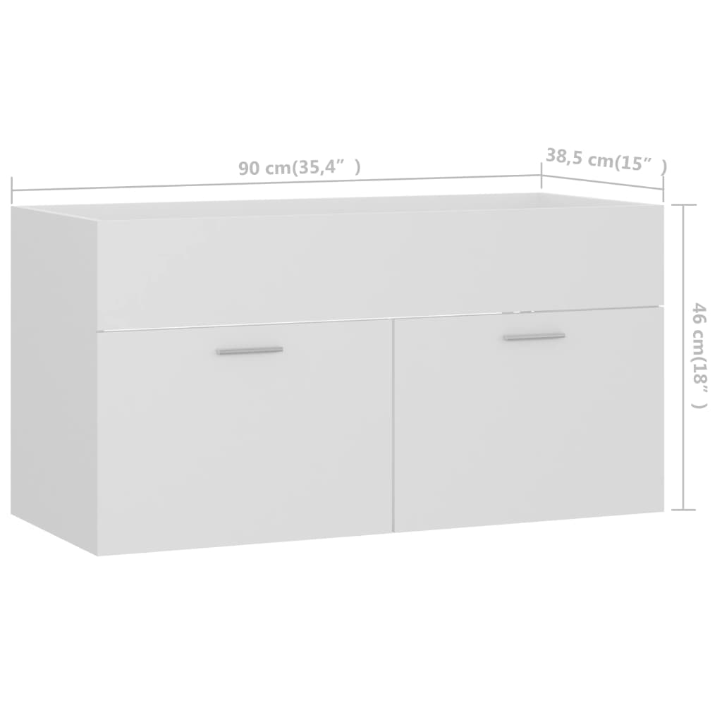 vidaXL Комплект Меблів для Ванної Кімнати Білий ДСП