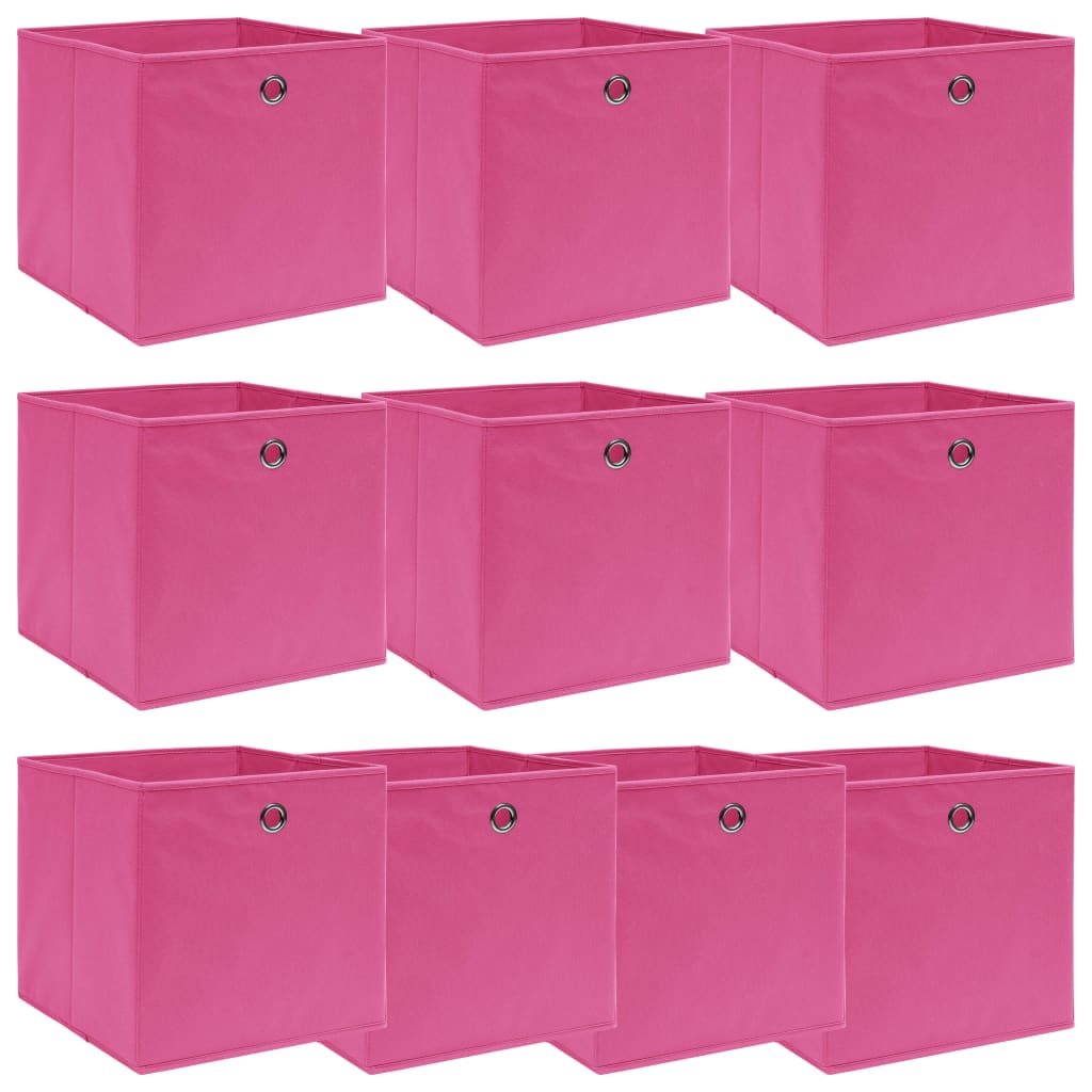 vidaXL Коробки для Зберігання 10 шт Рожевий 32x32x32 см Тканина