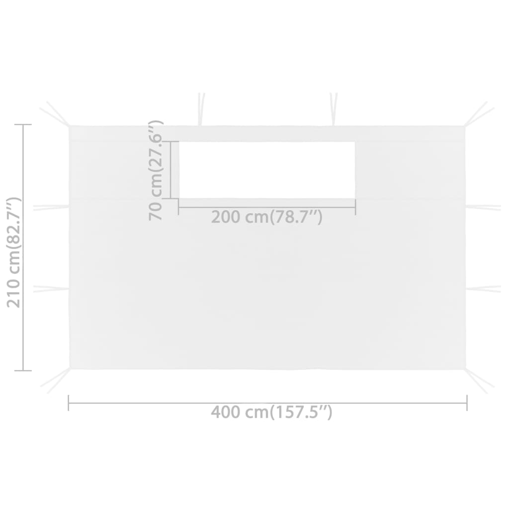 vidaXL Боковини для Альтанки з Вікнами 2 шт Білий 4x2,1 м 70 г/м²