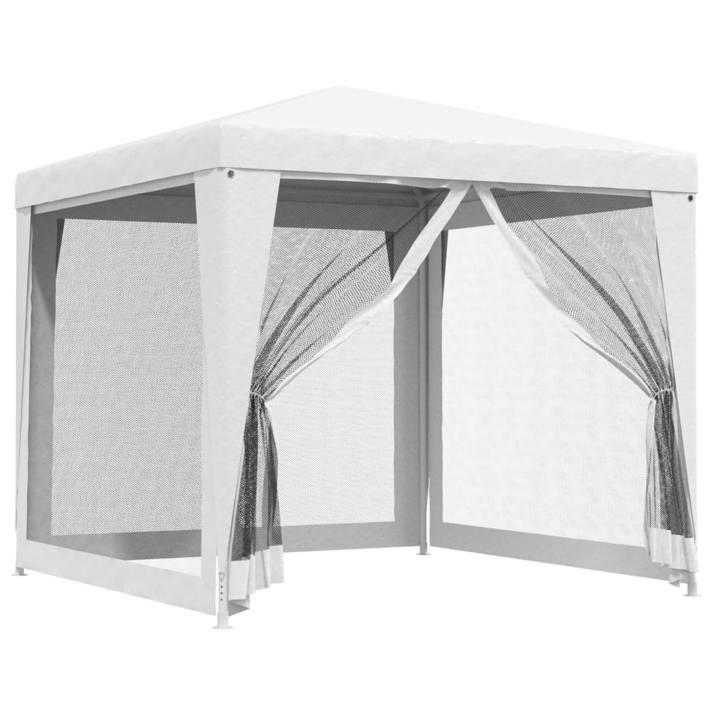 48521 vidaXL Party Tent with 4 Mesh Sidewalls 2,5x2,5 m White