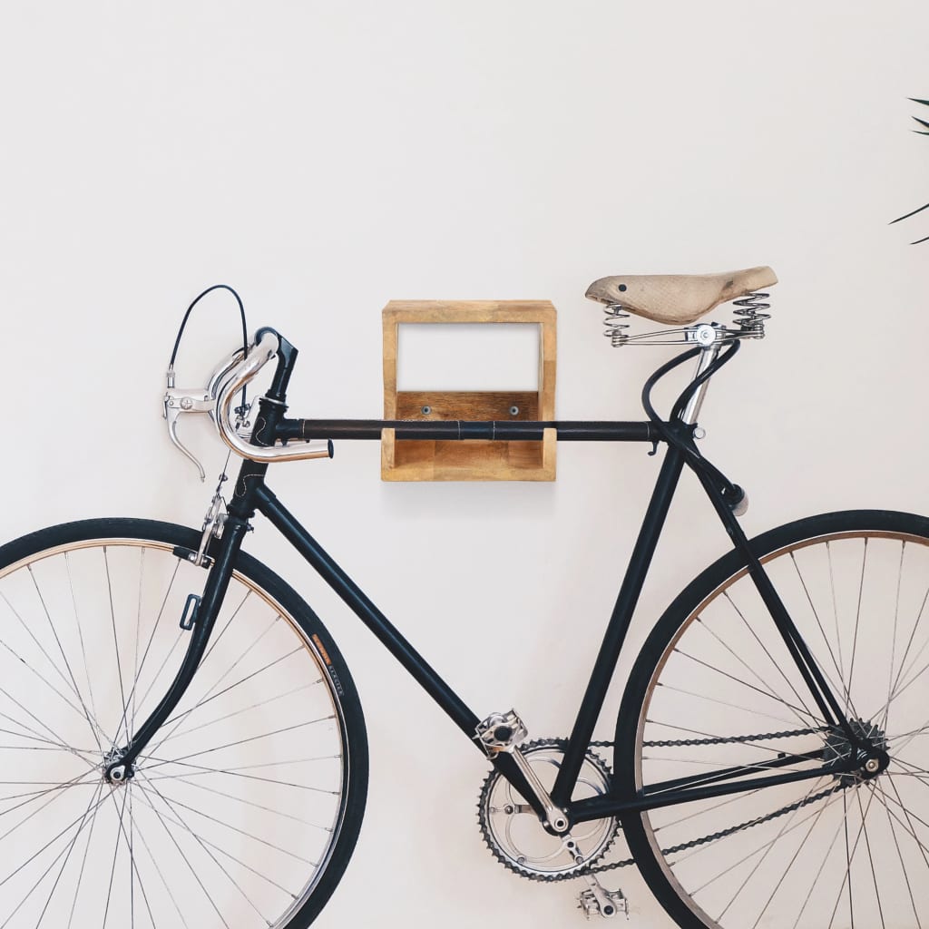 vidaXL Настінне кріплення для велосипеда 35x25x25 см Необроблене манго