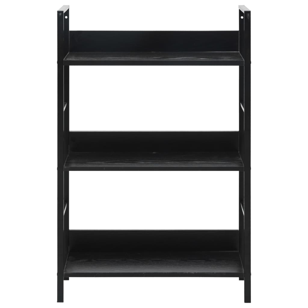 288218 vidaXL 3-Layer Book Shelf Black 60x27,6x90,5 cm Chipboard