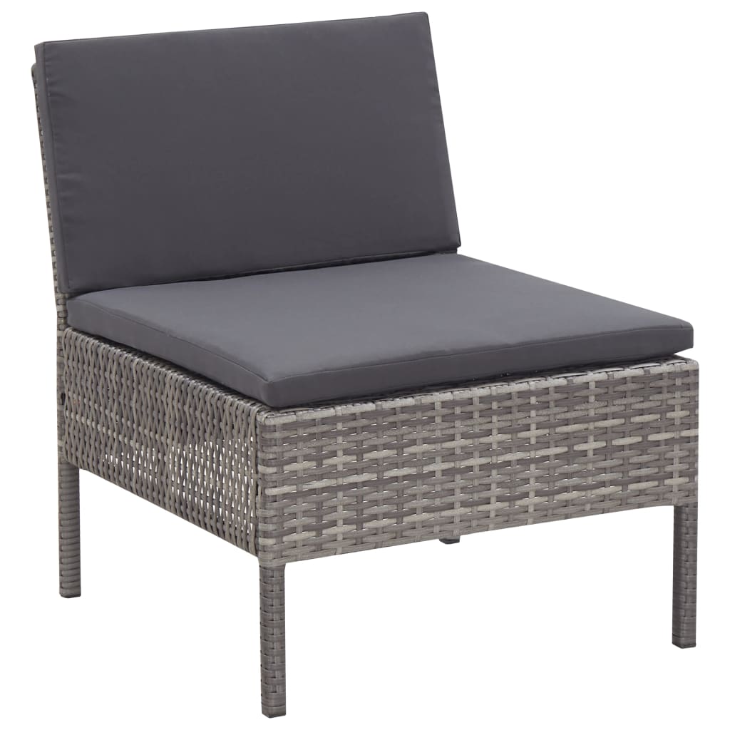 vidaXL Комплект садових диванів з подушками 5 од. Сірий Поліротанг