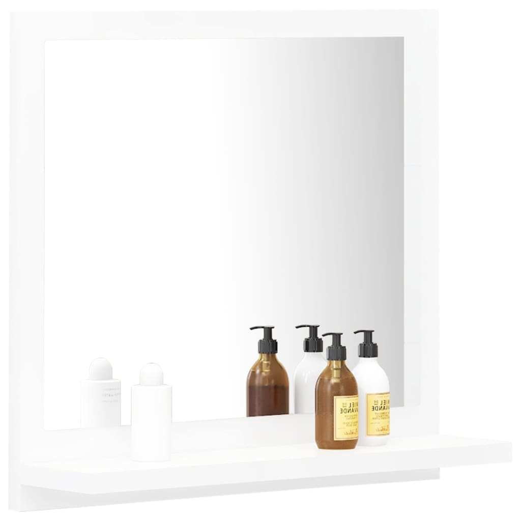 804559 vidaXL Bathroom Mirror High Gloss White 40x10,5x37 cm Chipboard