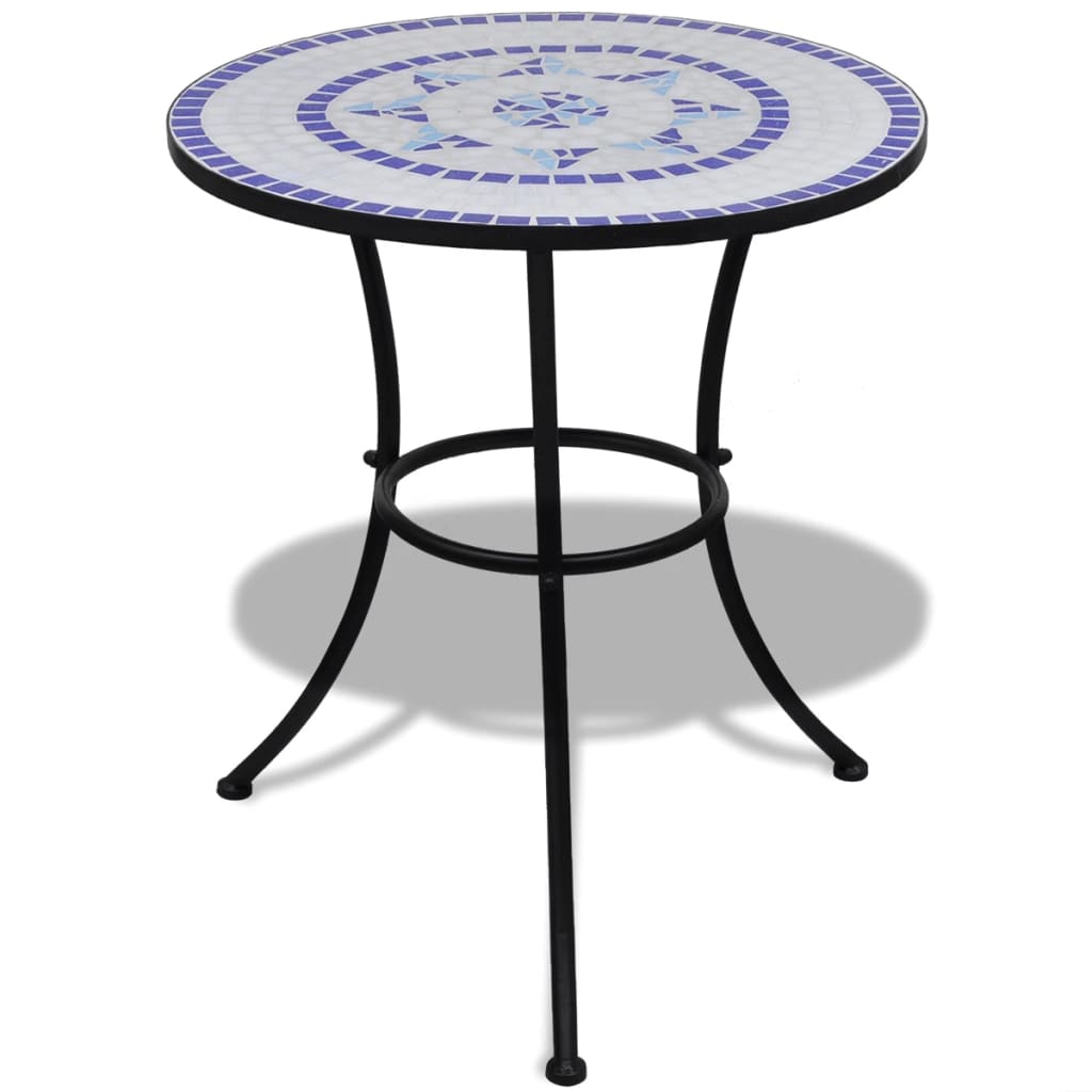 vidaXL Столик для бістро Синій і білий 60 см Мозаїка