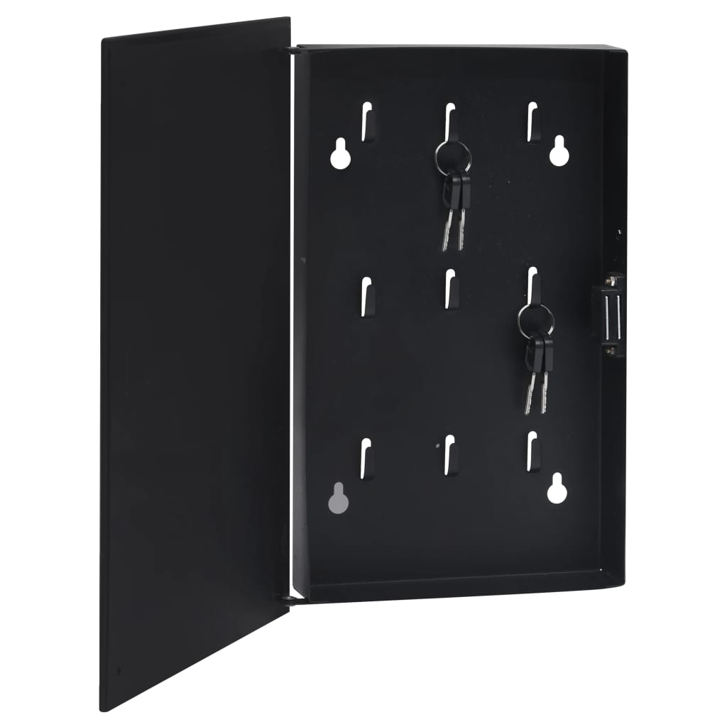 vidaXL Скринька для Ключів з Магнітною Дошкою Чорний 30x20x5,5 см