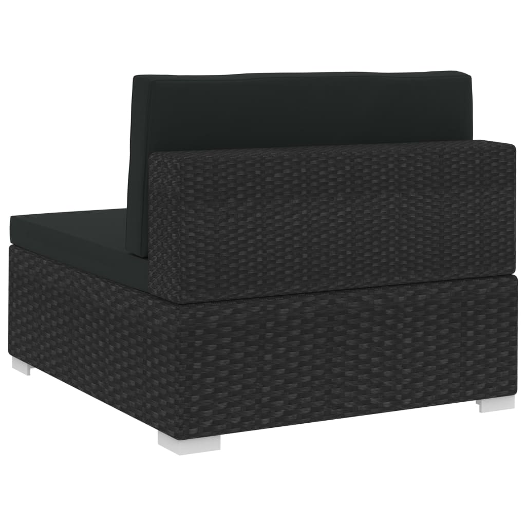 vidaXL Комплект садових диванів з подушками 4 од. Чорний Поліротанг
