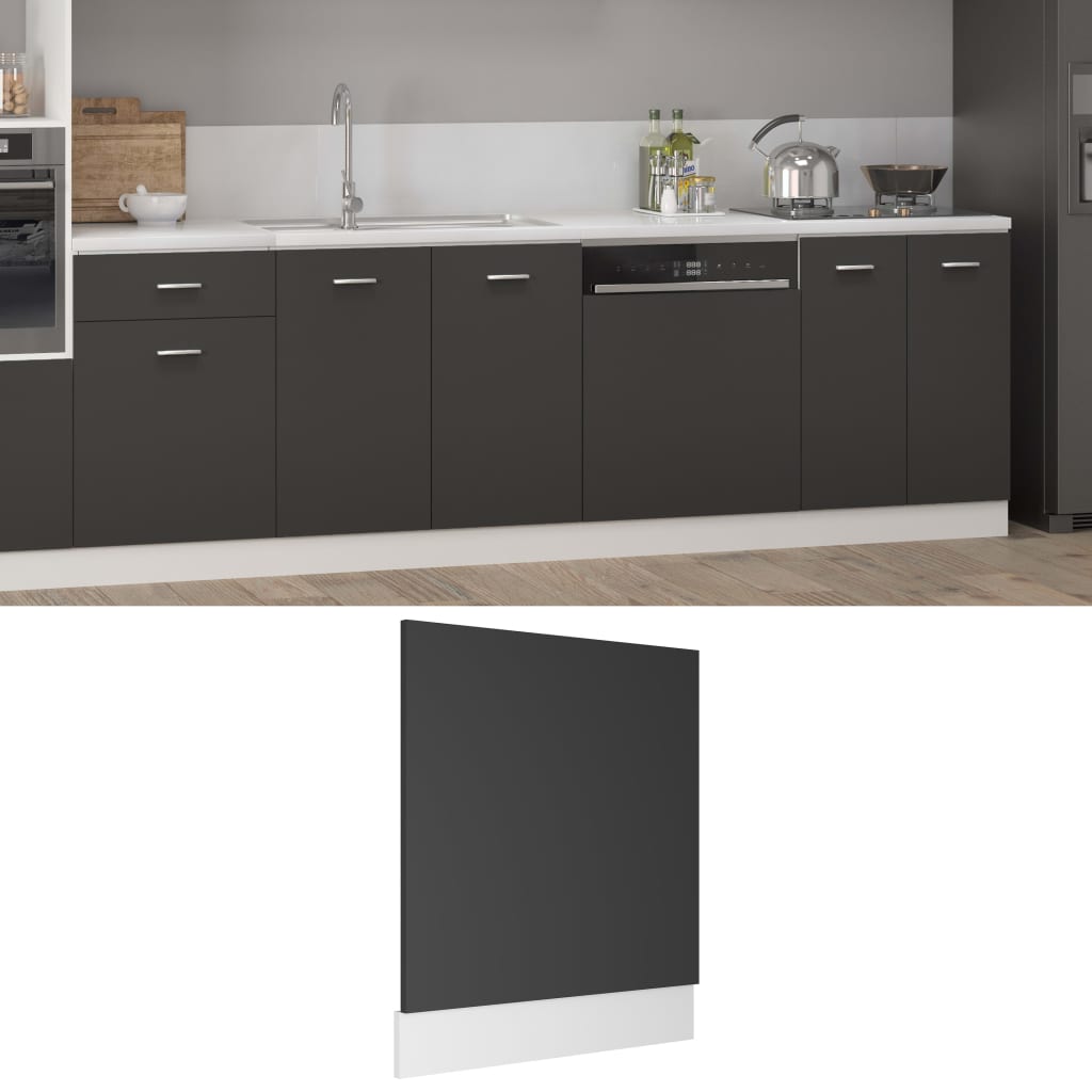 vidaXL Панель для Посудомийної Машини Сірий 59,5x3x67 см ДСП