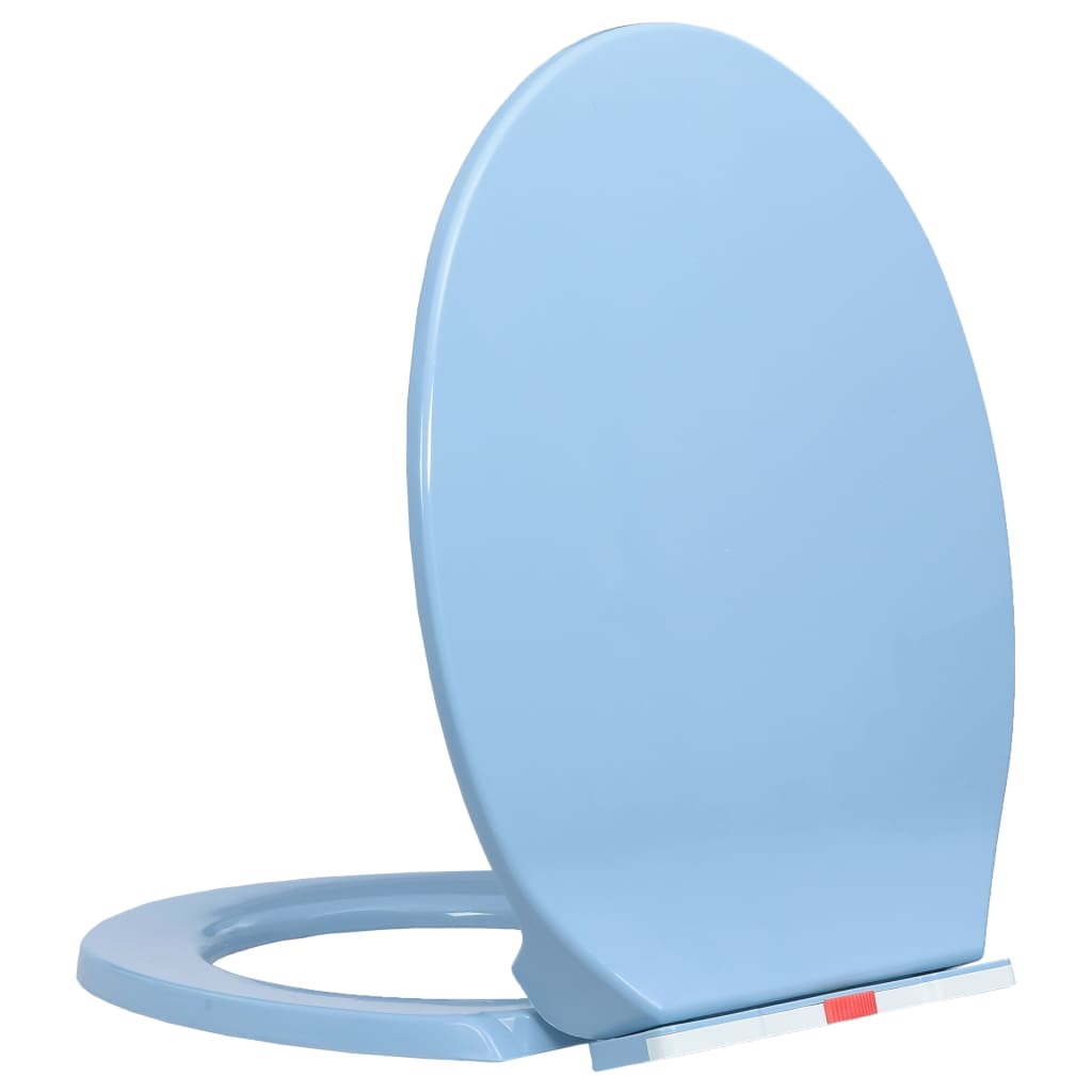 145823 vidaXL Soft-Close Toilet Seat Quick Release Blue Oval
