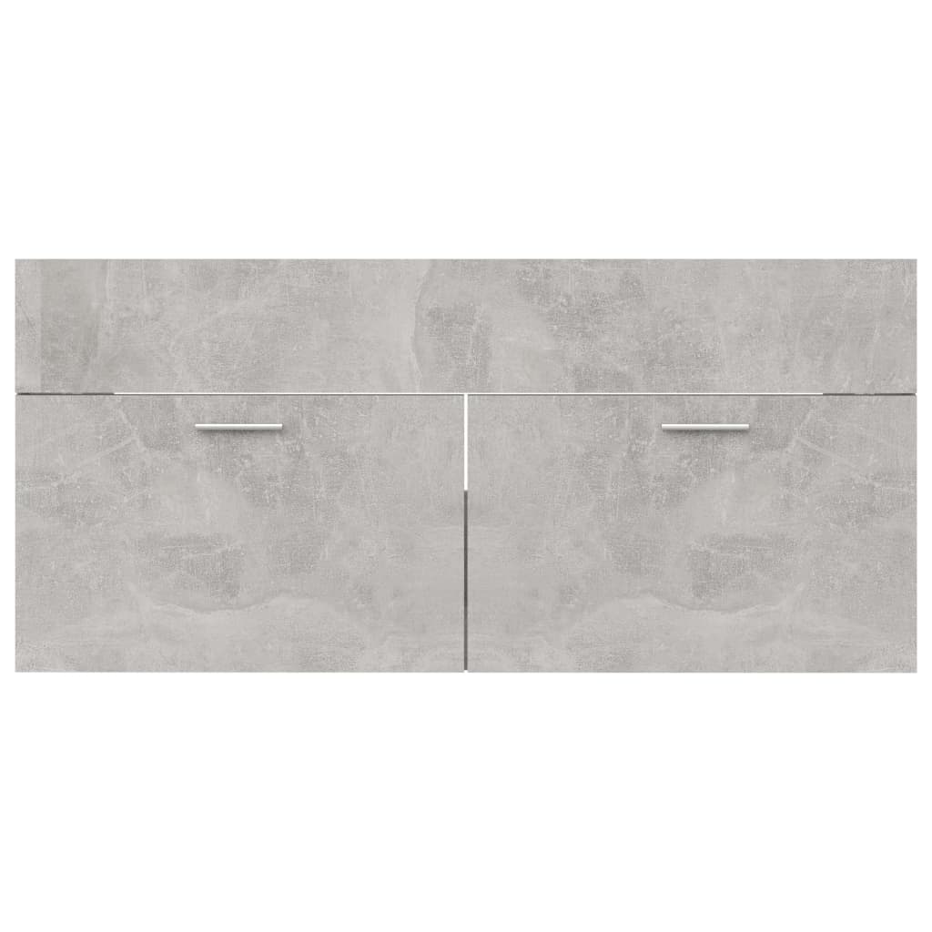 804678 vidaXL Sink Cabinet Concrete Grey 100x38,5x46 cm Chipboard