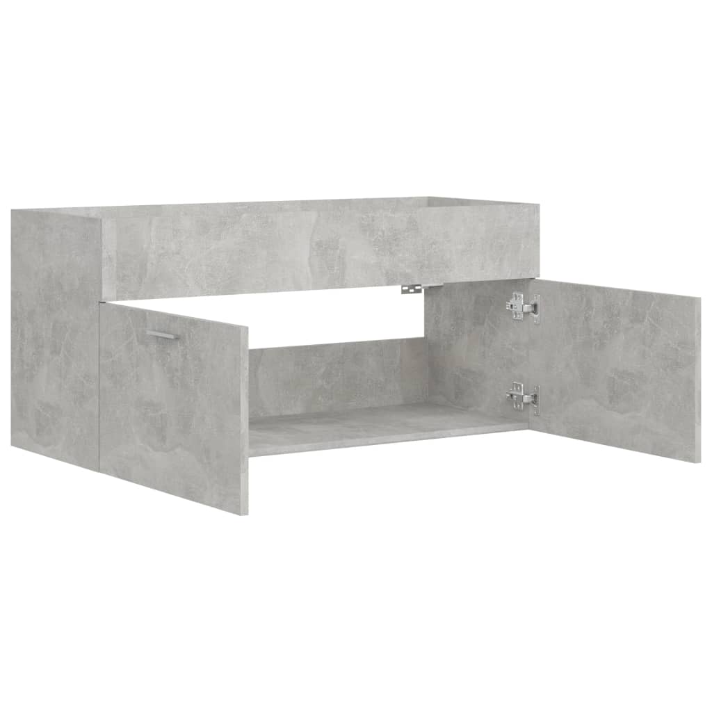 804678 vidaXL Sink Cabinet Concrete Grey 100x38,5x46 cm Chipboard