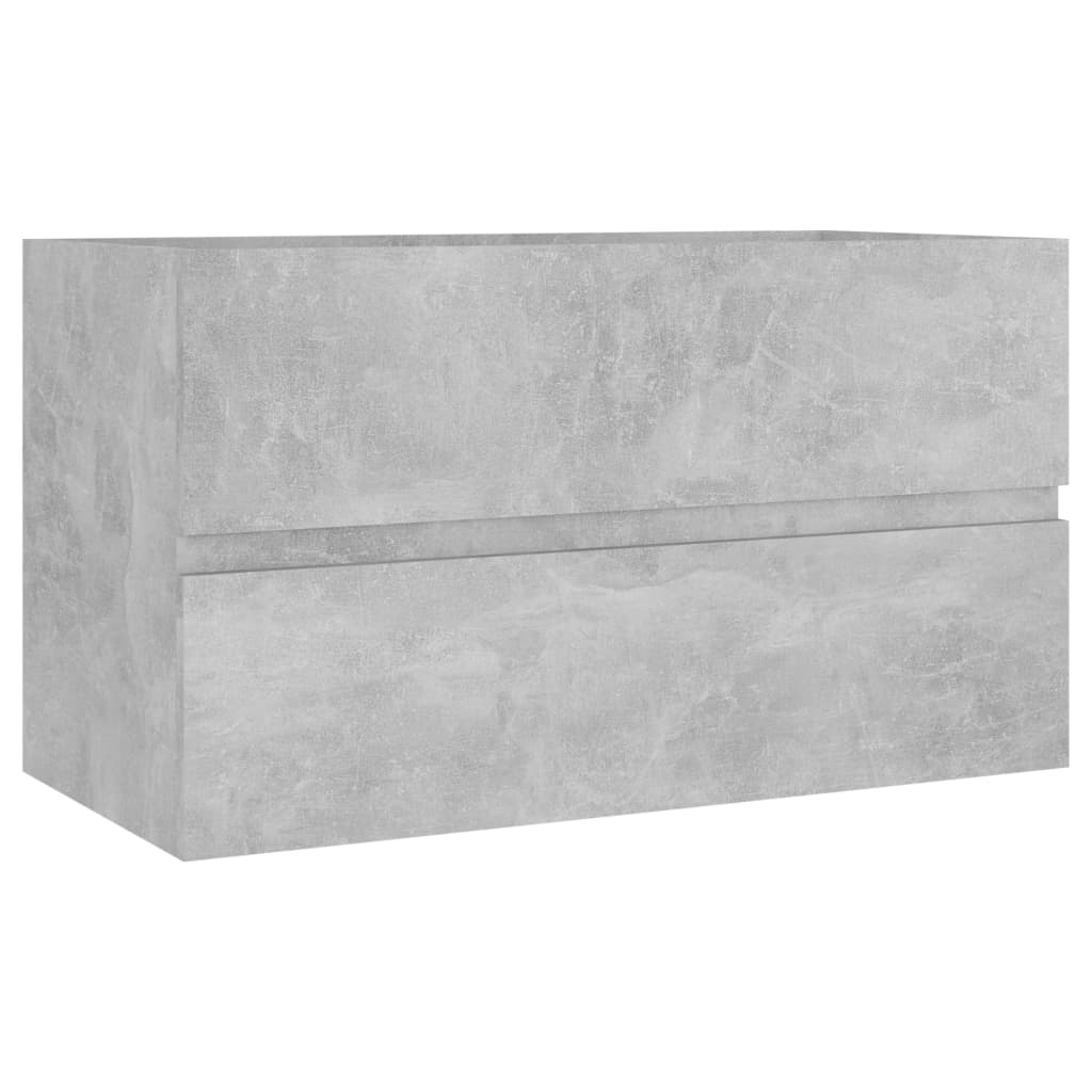 804750 vidaXL Sink Cabinet Concrete Grey 80x38,5x45 cm Chipboard