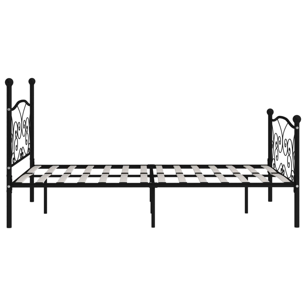 vidaXL Каркас ліжка з ламельною основою Чорний 160x200 см Метал
