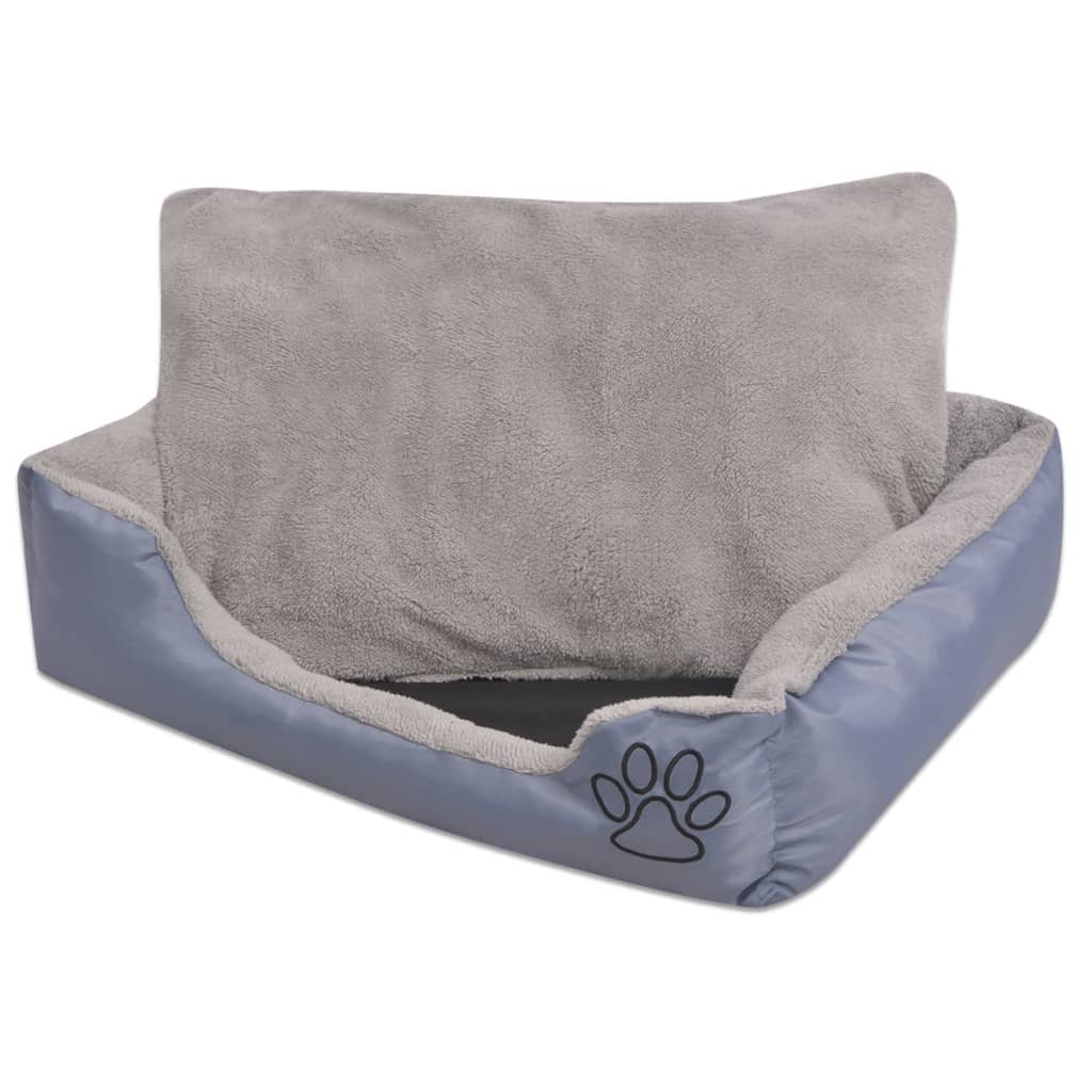 vidaXL Лежак для собак з м'якою подушкою Сірий Розмір M
