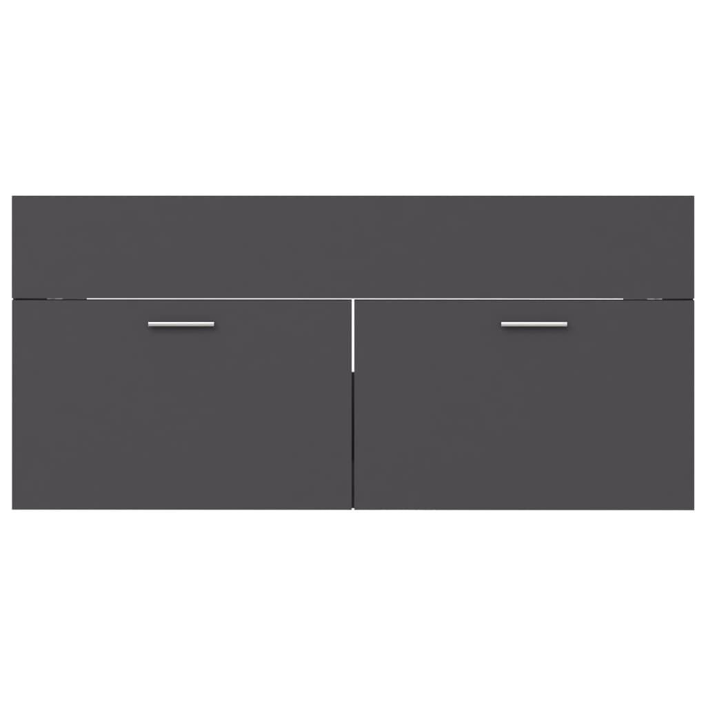 vidaXL Комплект Меблів для Ванної Кімнати 2 Од. Сірий ДСП