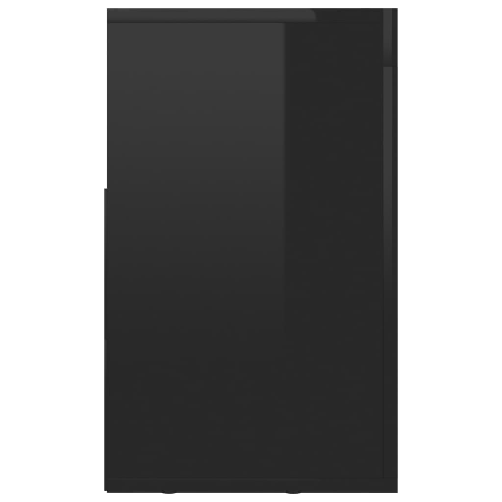 801821 vidaXL TV Cabinet High Gloss Black 120x30x50 cm Chipboard