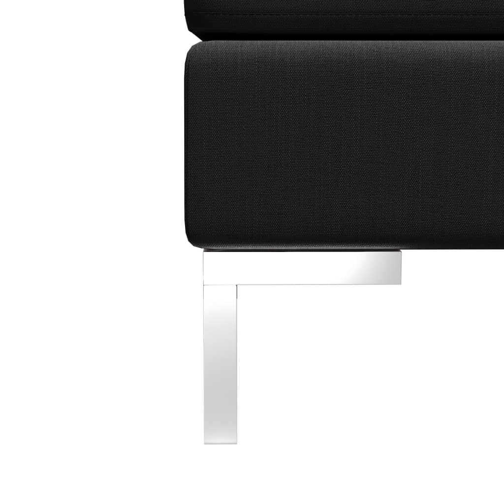vidaXL Секційна підставка для ніг з подушкою Чорний Тканина