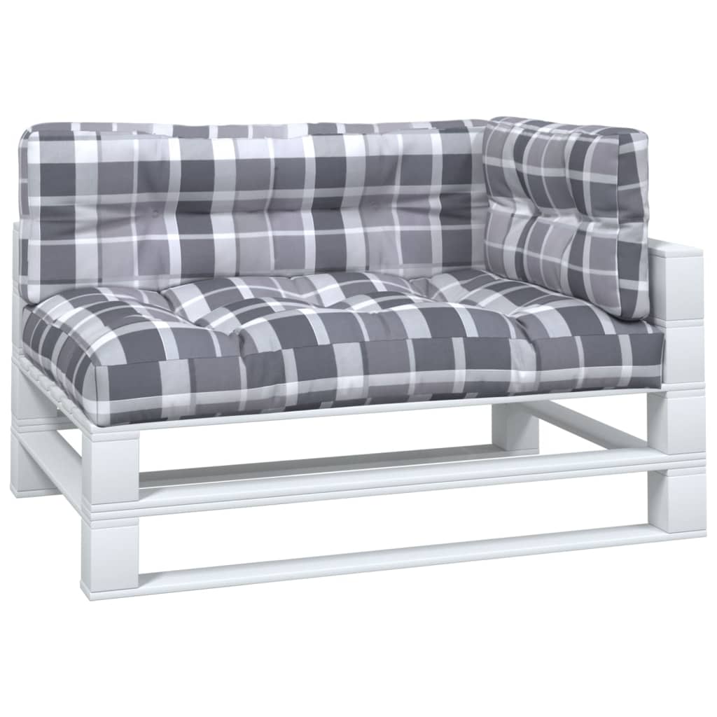 vidaXL Подушки для дивана з піддонів 3 шт Картатий сірий
