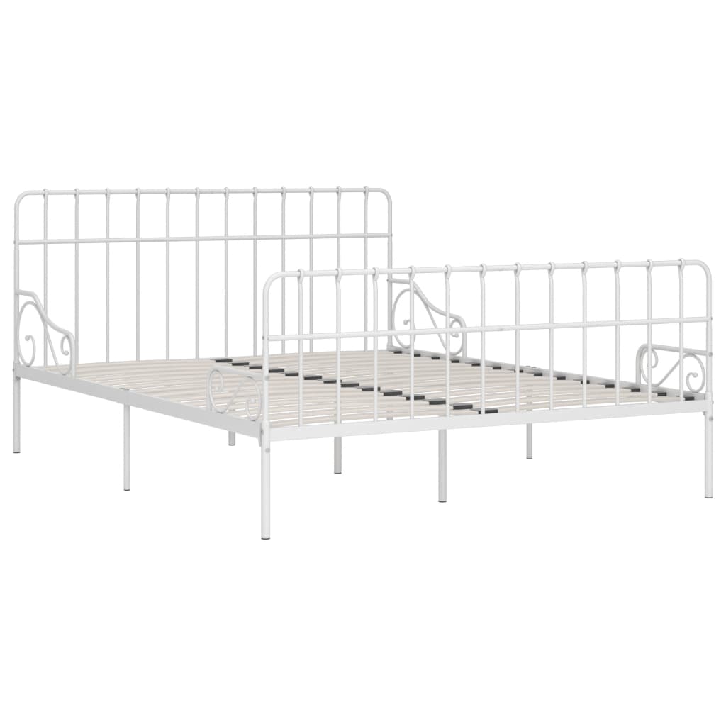 vidaXL Каркас ліжка з ламельною основою Білий 200x200 см Метал