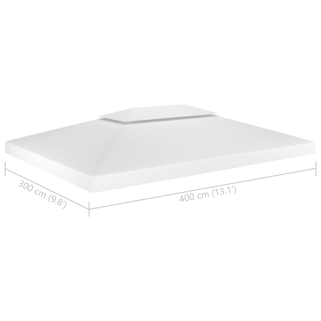 vidaXL 2-рівневе покриття для альтанки 310 г/м² Білий 4x3 м