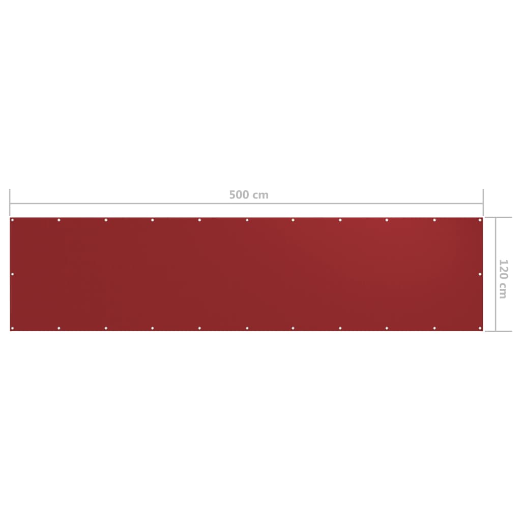 vidaXL Балконна Ширма Червоний 120x500 см Тканина Оксфорд