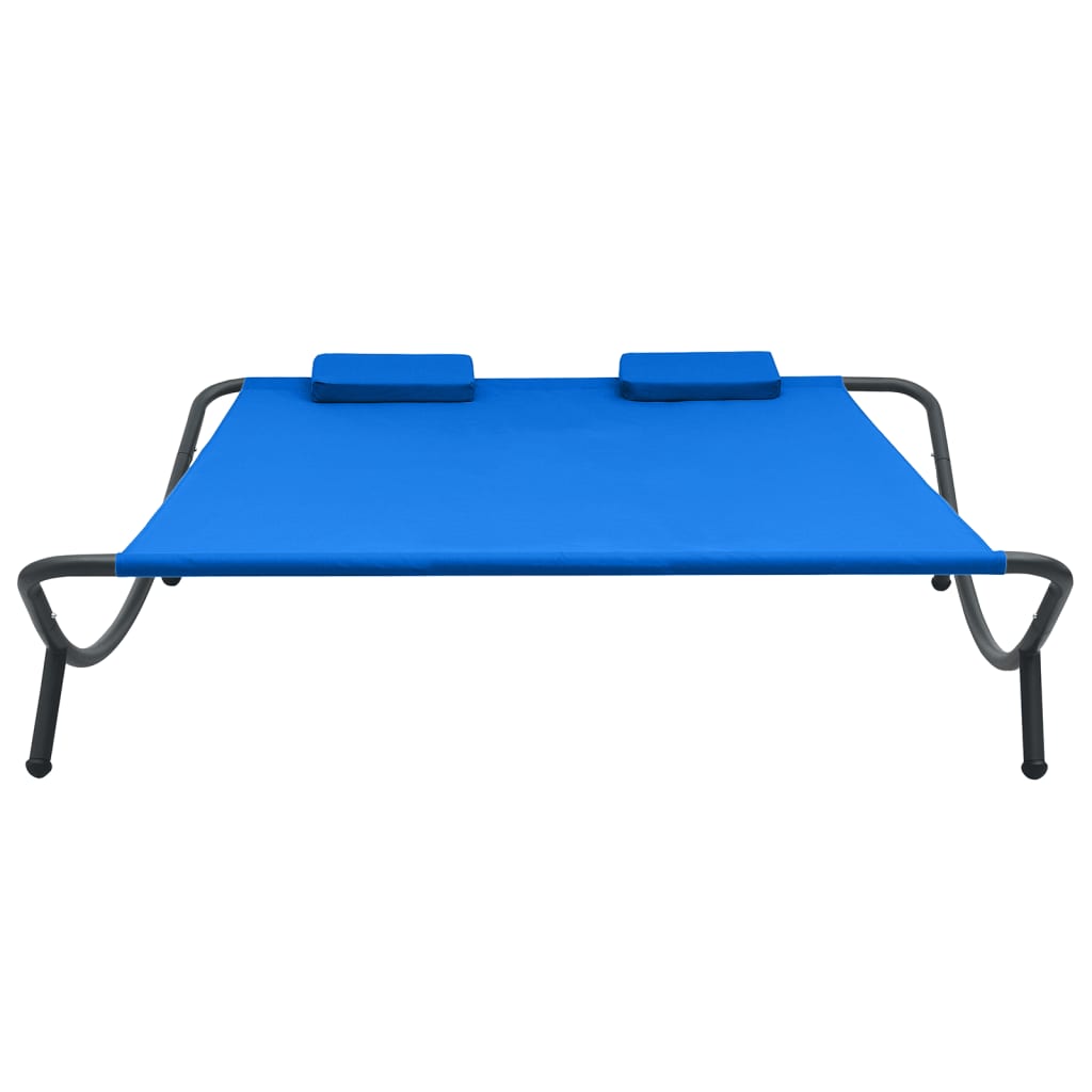 313531 vidaXL Outdoor Lounge Bed Fabric Blue