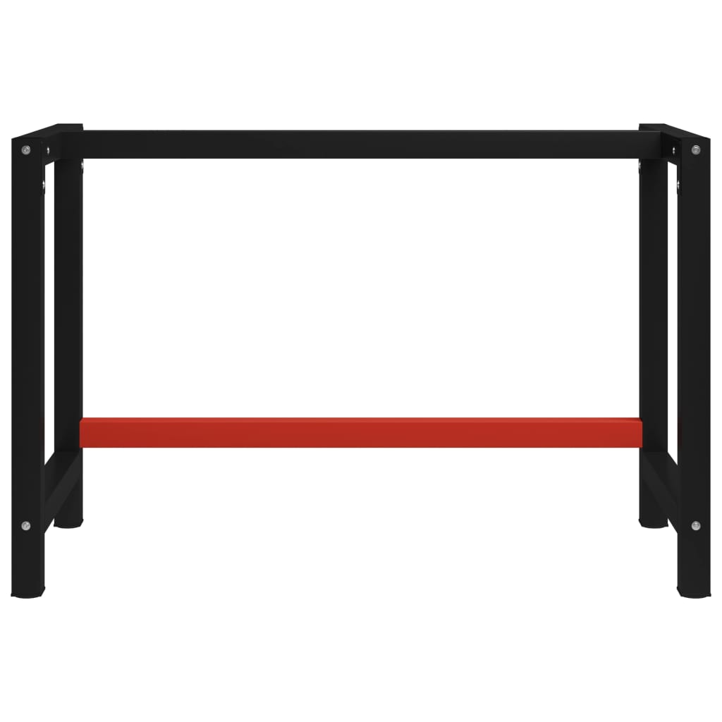 vidaXL Каркас робочого стола Чорний і червоний 120x57x79 см Метал