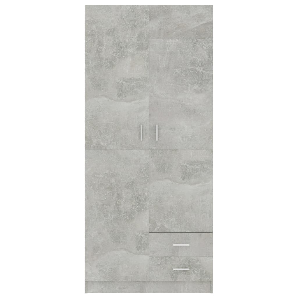 800643 vidaXL Wardrobe Concrete Grey 80x52x180 cm Chipboard