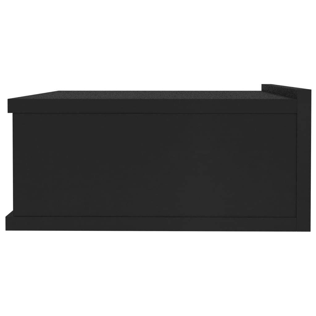 800308 vidaXL Floating Nightstand Black 40x30x15 cm Chipboard