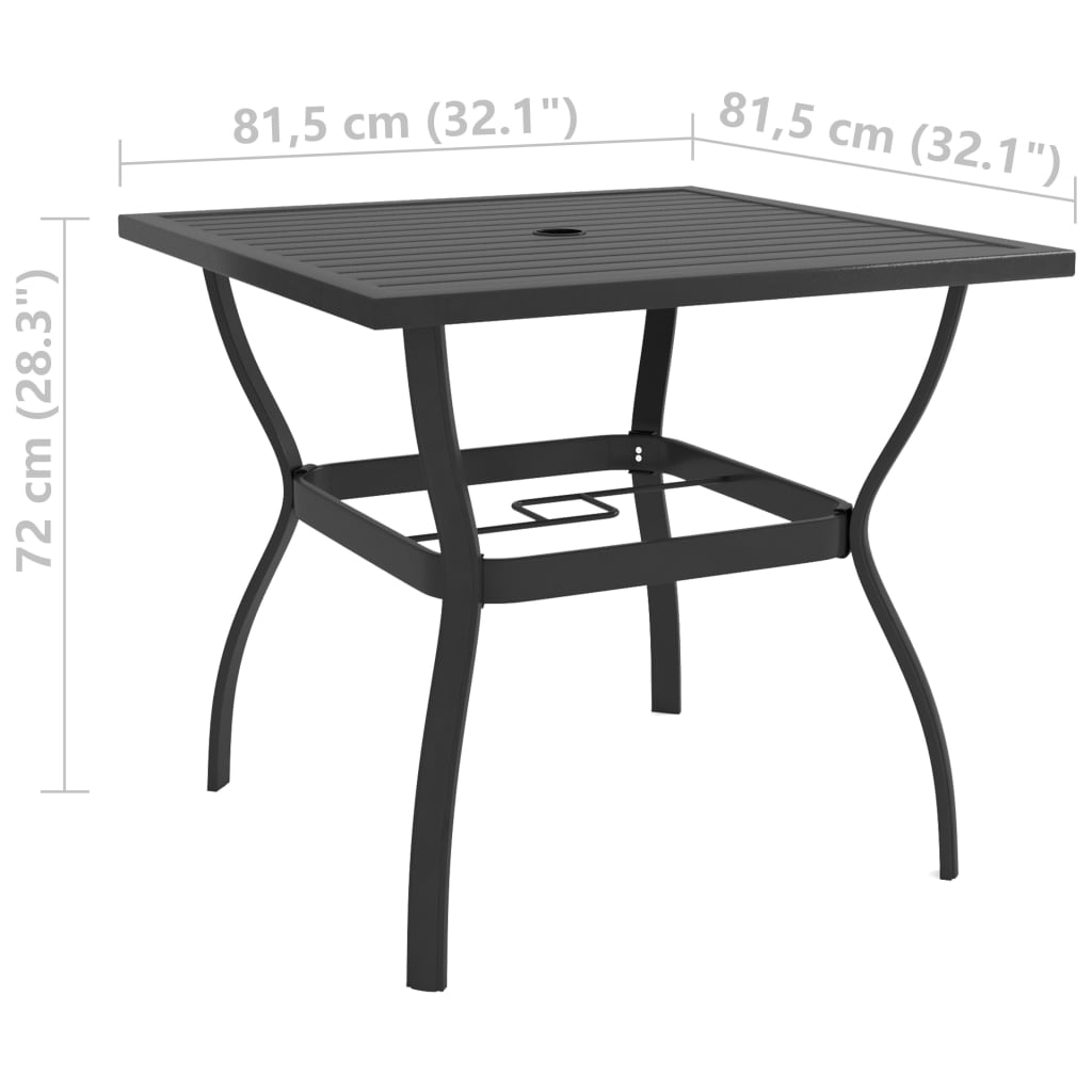 vidaXL Садовий Стіл Антрацит 81,5x81,5x72 см Сталь