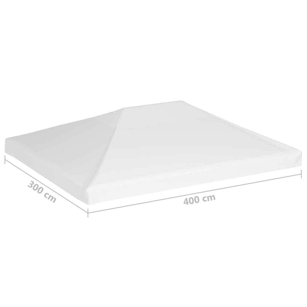 vidaXL Покриття для Альтанки 270 г/м² Білий 4x3 м